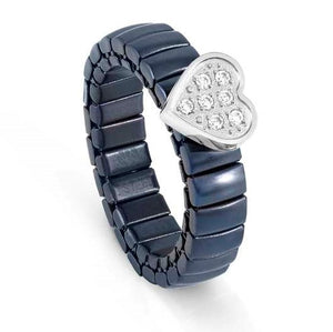 XTE XSMALL ring ed. LIFE , steel , CZ fin. BLUE Heart
