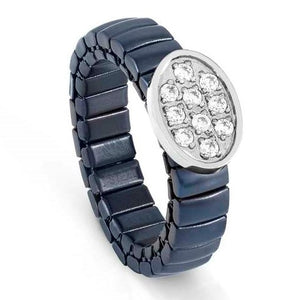 XTE XSMALL ring ed. LIFE, Steel, CZ fin. BLUE Oval