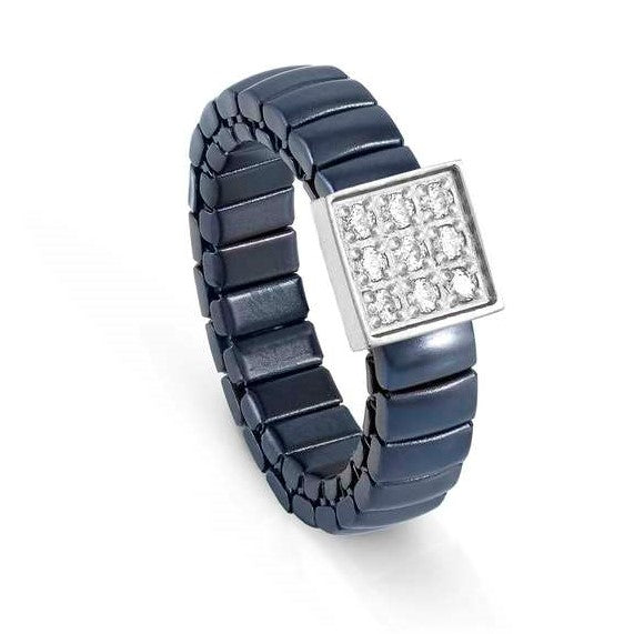XTE XSMALL ring ed. LIFE, steel, CZ fin. BLUE Square