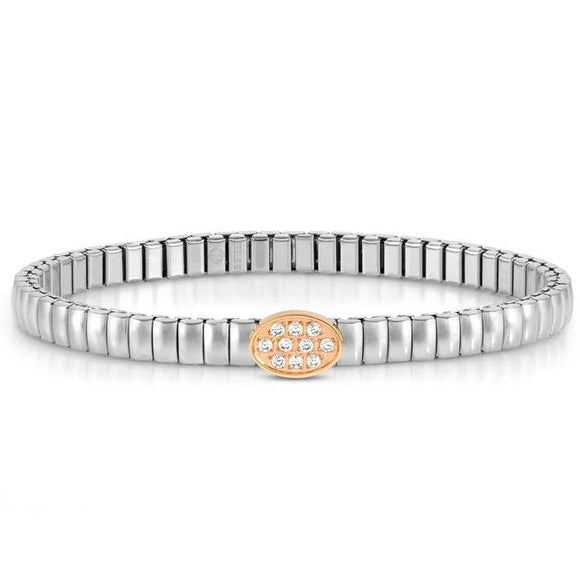 XTE XSMALL bracelet ed. LIFE in steel and cubic zirconia Rose Gold Oval