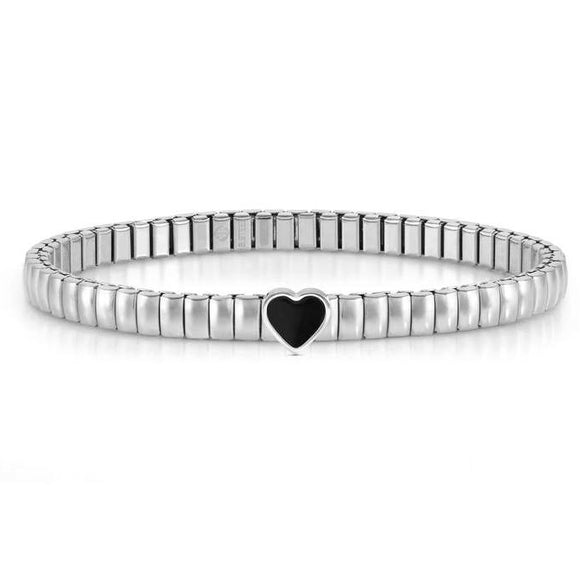 XTE XSMALL bracelet ed. LIFE in steel and stone Black Agate Heart