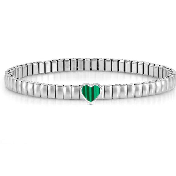 XTE XSMALL bracelet ed. LIFE in steel and stone Malachite heart
