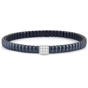 XTE XSMALL bracelet ed. LIFE in steel and cz fin. BLUE Square
