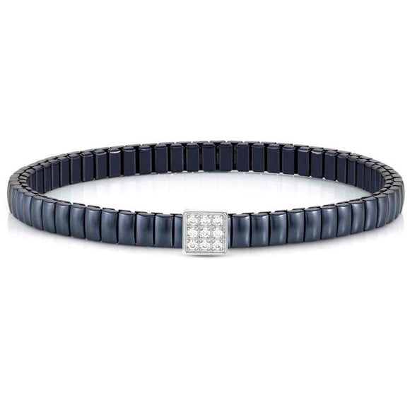 XTE XSMALL bracelet ed. LIFE in steel and cz fin. BLUE Square