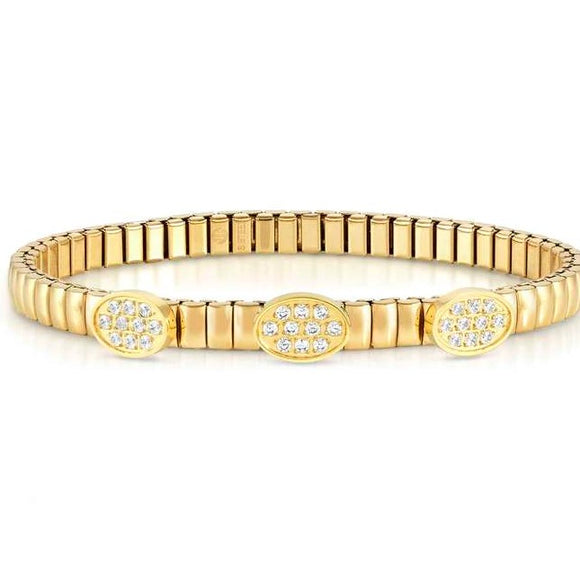 XTE XSMALL bracelet ed. LIFE in steel and cz fin. YELLOW GOLD (RICH) Oval