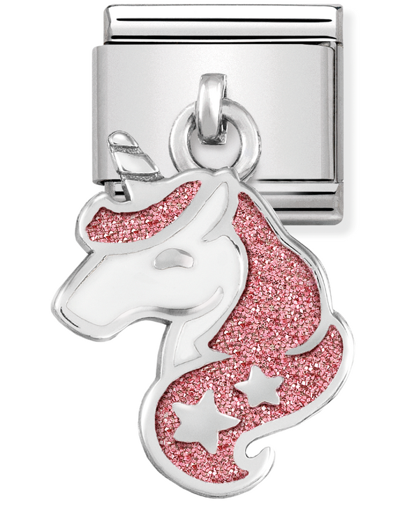 331805/13 Classic CHARMS steel,925 silver & enamel Unicorn