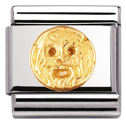 030123/17 Classic RELIEF MONUMETS s/Steel,bonded yellow gold The mouth of truth (Italy)