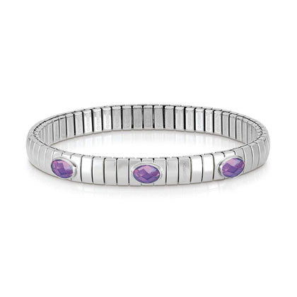 043470/001DLV XTE,S/steel,silver,FACETED stones bracelet PURPLE