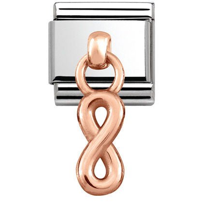 431800/10 Classic CHARMS in stainless steel with 9K rose gold (10_Infinity)