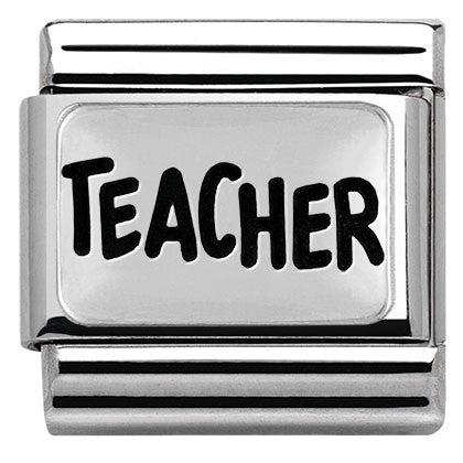 330102/39 Classic PLATES OXIDIZED steel  silver 925 TEACHER