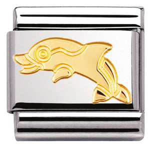 030113/04  Classic S/steel,bonded yellow gold Dolphin