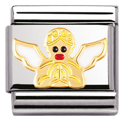 030225/16 Classic S/steel,enamel,bonded yellow  gold angel Angel