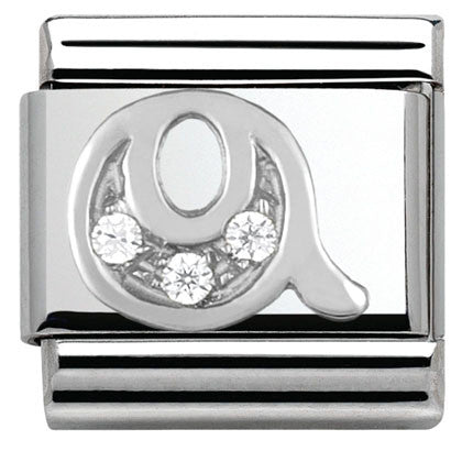 330301/17 Classic LETTER Q S/steel. Cub. zirc,925 silver