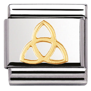 030119/04  Classic CELTIC, S/Steel,bonded yellow gold  Trinity knot