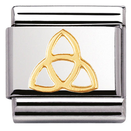 030119/04  Classic CELTIC, S/Steel,bonded yellow gold  Trinity knot