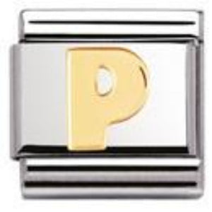 030101/16 Classic LETTER,S/Steel,Bonded Yellow Gold Letter  P