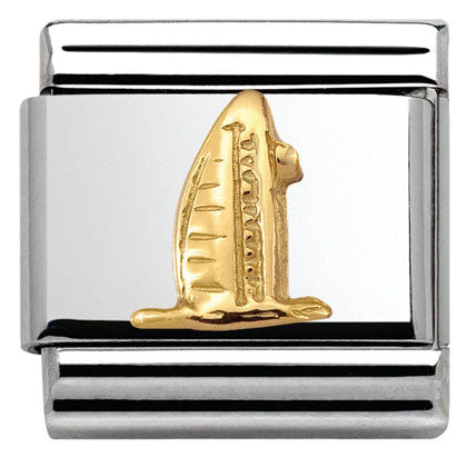030146/10 Classic MONUMENT RELIEF stainless steel, bonded yellow gold Burj Al Arab