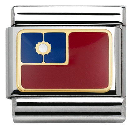 030236/22 Classic ASIA in s/steel with enamel & bonded yellow gold (22_TAIWAN)