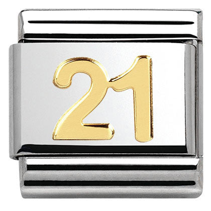 030109/36 Classic, Number 21,S/steel,bonded yellow gold