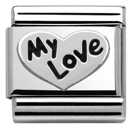 330101/09 Classic OXIDIZED,S/steel, sterling silver Heart My Love
