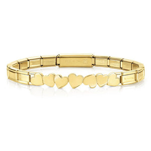 021111/001TRENDSETTER Bracelets  in stainless steel with wefts Hearts YELLOW GOLD colour