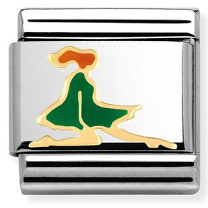 030250/12 Classic U.K stainless steel,enamel,bonded yellow gold Irish dancer