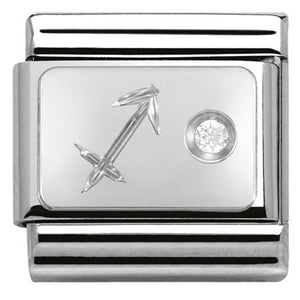 330302/09 Classic ZODIAC S/steel,CZ,925 silver Sagitarius