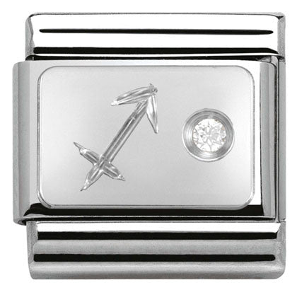 330302/09 Classic ZODIAC S/steel,CZ,925 silver Sagitarius