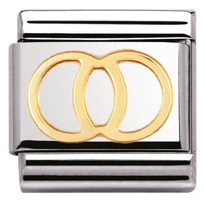 030109/21 Classic,S/steel ,bonded yellow gold Wedding rings