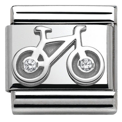 330311/04 Classic , S/Steel,silver 925, CZ Bike Bicycle
