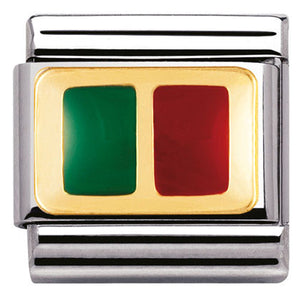 030234/17 Classic FLAG S/Steel,enamel, bonded yellow gold PORTUGAL