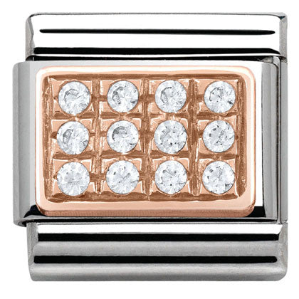 430301/01 Classic PAVE,S/steel,Rose Gold, CZ  White CZ