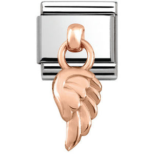 431800/06 Classic CHARMS in stainless steel with 9K rose gold (06_Wing)