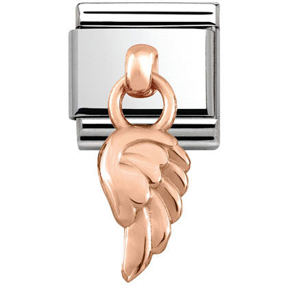 431800/06 Classic CHARMS in stainless steel with 9K rose gold (06_Wing)