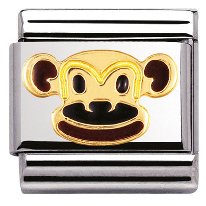 030248/12 Classic S/steel,enamel,bonded yellow gold Monkey