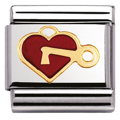 030207/47 Classic Love.S/steel,enamel,bonded yellow gold hearth with Key
