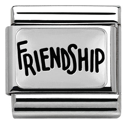 330102/40 Classic PLATES OXIDIZED steel  silver 925 FRIENDSHIP