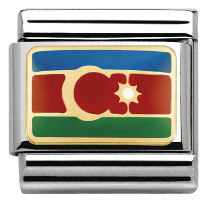 030236/19 Classic steel with enamel and bonded yellow gold (19_AZERBAIJAN