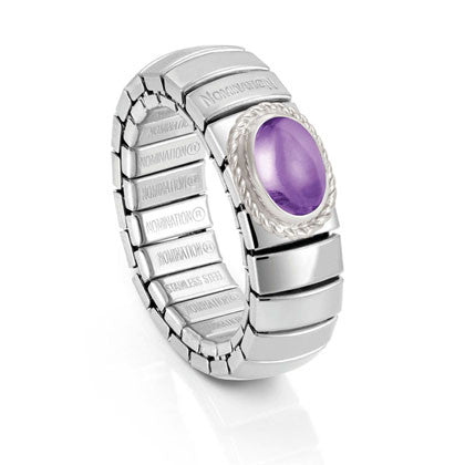XTE stainless steel? sterling silver and gemstones ring (GDR) (002_AMETHYST)