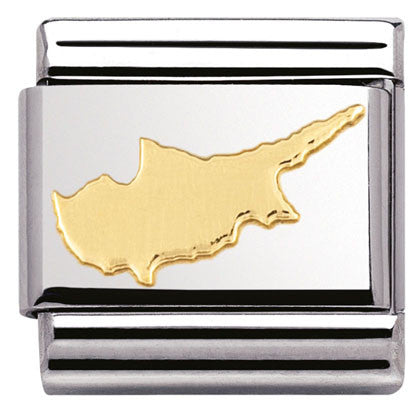 030128/04 Classic SYMBOLS,S/Steel,bonded yellow gold Cyprus Island