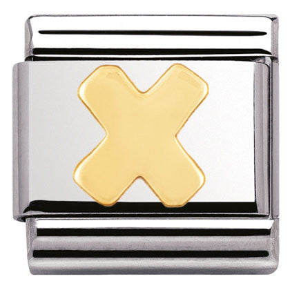 030101/24 Classic LETTER.S/steel,Bonded Yellow Gold Letter X