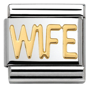 030107/23 Classic WRITING,S/Steel,bonded yellow gold WIFE