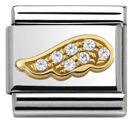030322/32 Classic S/Steel, Bonded Yellow Gold,CZ WHITE Wing