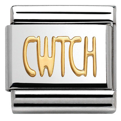 030107/19 Classic WRITING, S/Steel,bonded yellow gold CWTCH