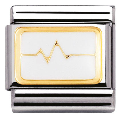 030263/09  Classic S/stee.enamel,yellow gold Heart beat