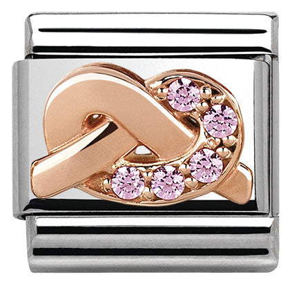 430302/07 Classic,S/steel, Rose Gold, CZ  knot Mother & Daughter bond