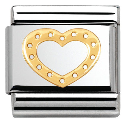 030116/19 Classic S/steel,bonded yellow gold Heart with dots