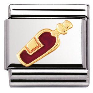 030218/04 Classic DRINKS,S/steel,enamel,bonded yellow gold  red wine