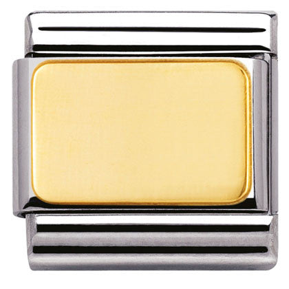 030121/01 Classic Plate,S/steel bonded yellow Plain gold