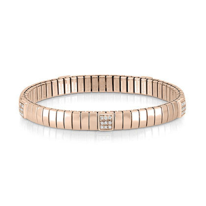 Bracelets GOLDEN PINK (S) in steel? sil. 925? CZ and 5 pave (001_WHITE)